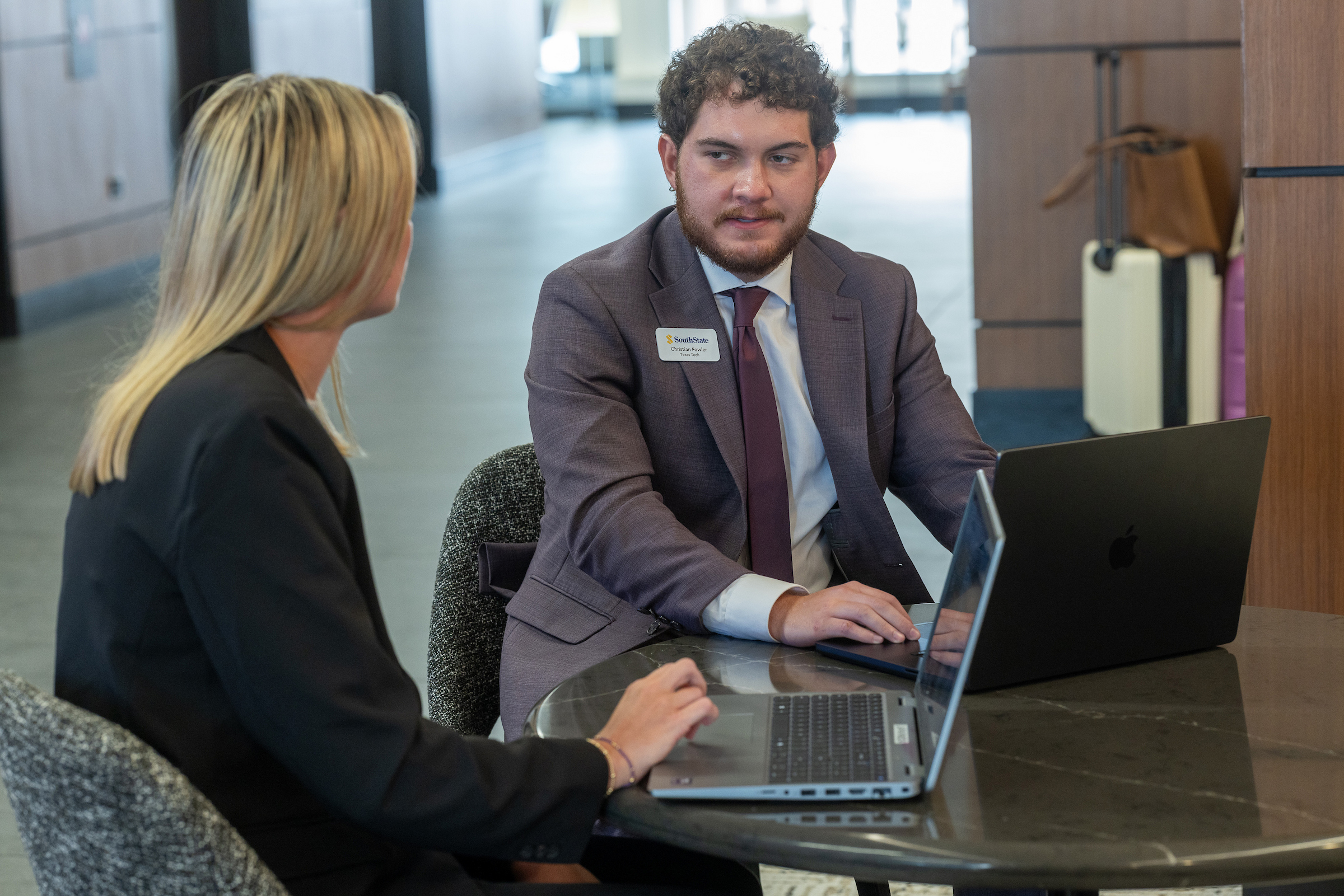 SouthState Interns on Laptops